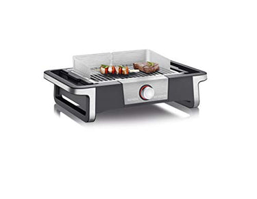 SEVERIN SENOA BOOST Elektrogrill für drinnen und draußen, Tischgrill mit schnellem Grillstart bis 500 °C, Balkon Grill mit SafeTouch-Oberfläche, Edelstahl/Schwarz, PG 8113 im Sale